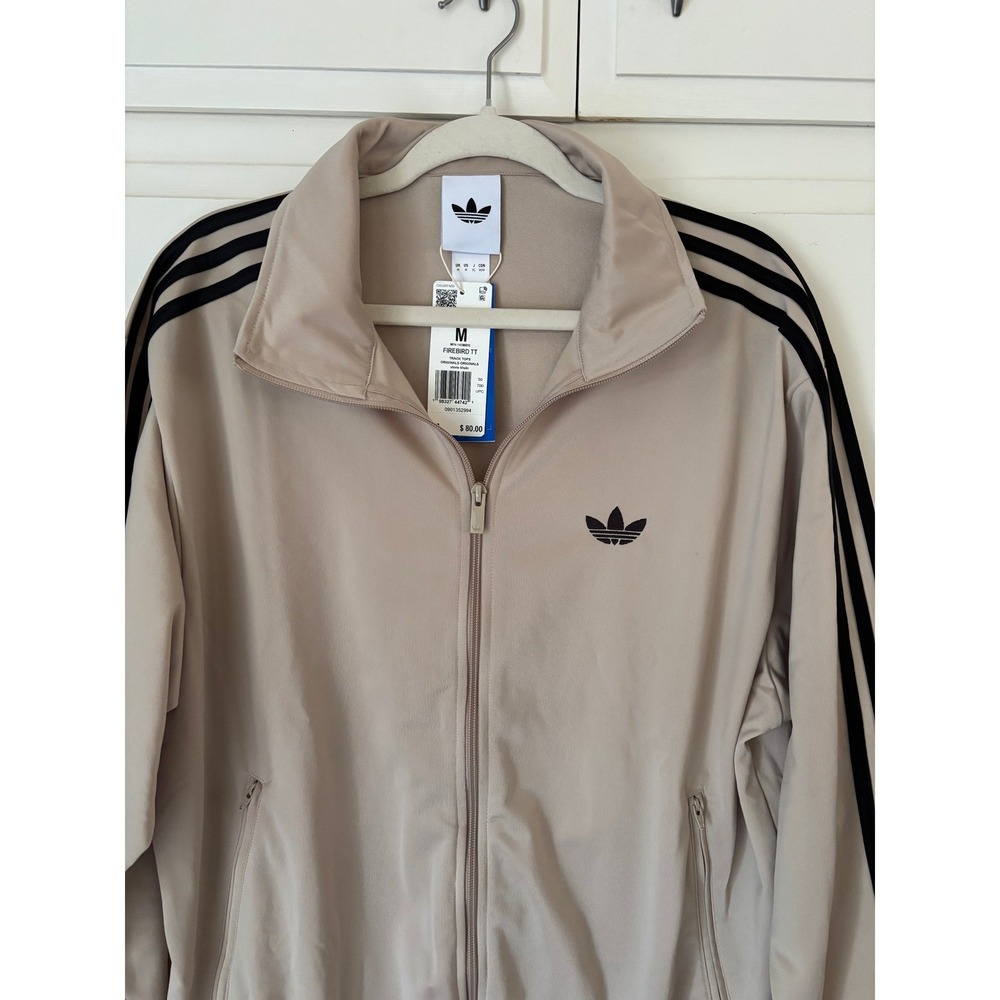 Adidas Originals Firebird TT Track Jacket Mens Medium Beige Tan Black HN0111 - Picture 3 of 9